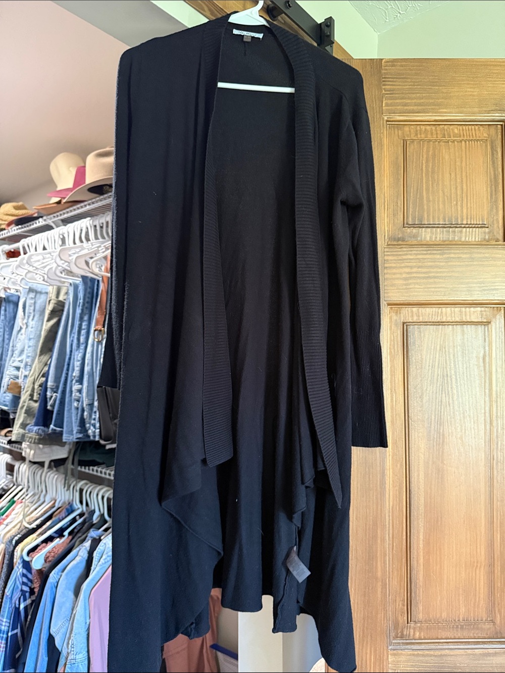 NWOT Vila Milano Black Open-Front Long Cardigan
